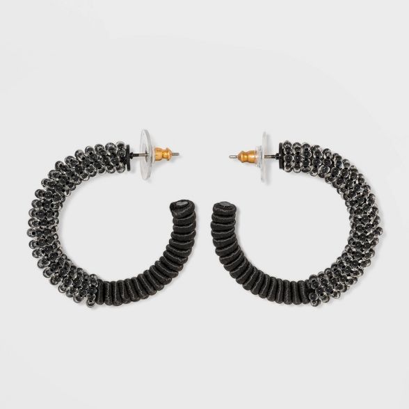 SUGARFIX by BaubleBar Mixed Media Monochrome Hoop Earrings | Target