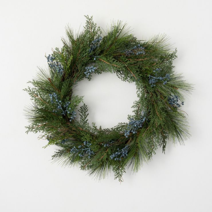 Artificial Juniper Wreath Green 22"H | Target