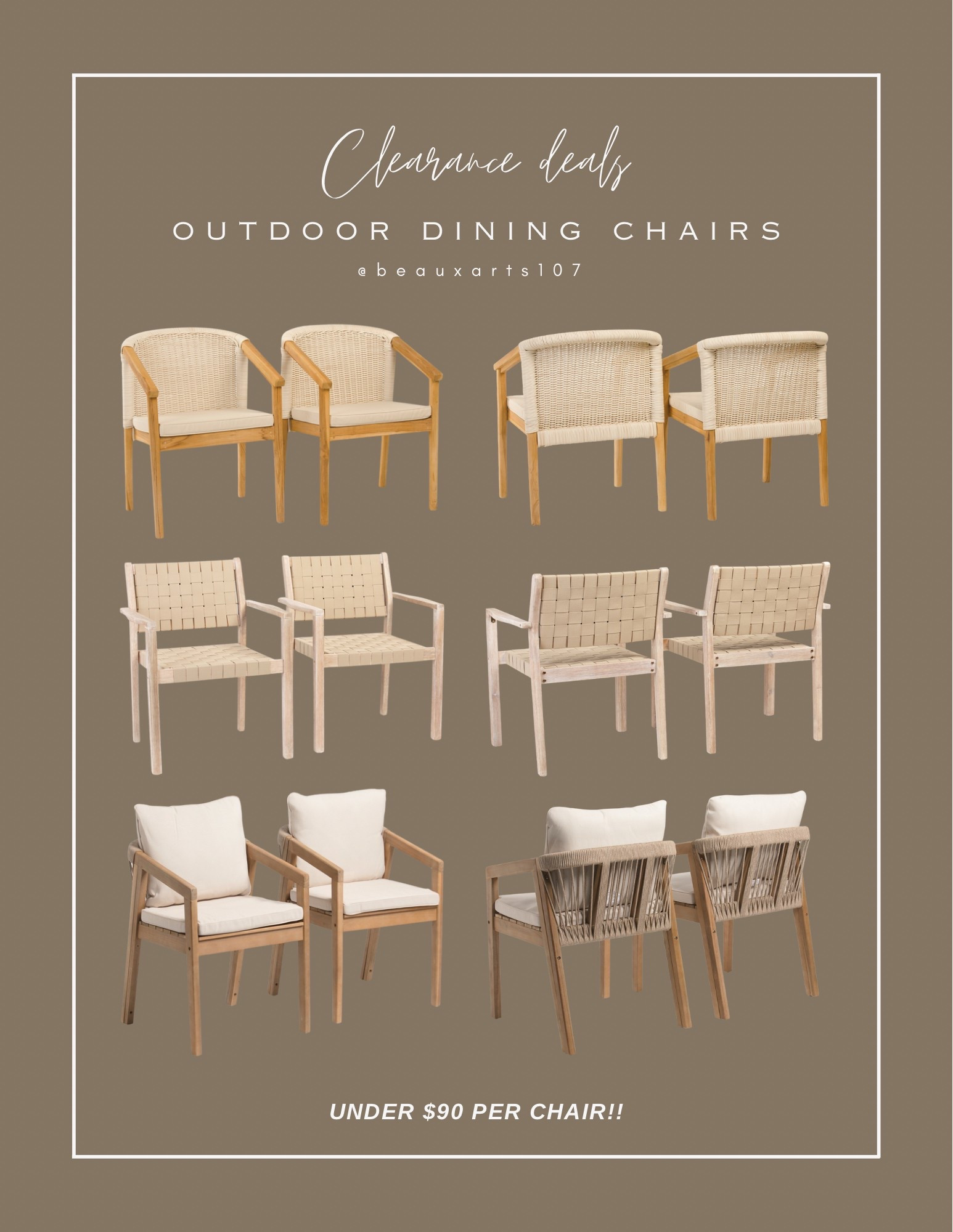 Such incredible deals on these beautiful designer look outdoor dining chairs!! Under $90 per chair!

#LTKSaleAlert #LTKHome #LTKSummerEdit