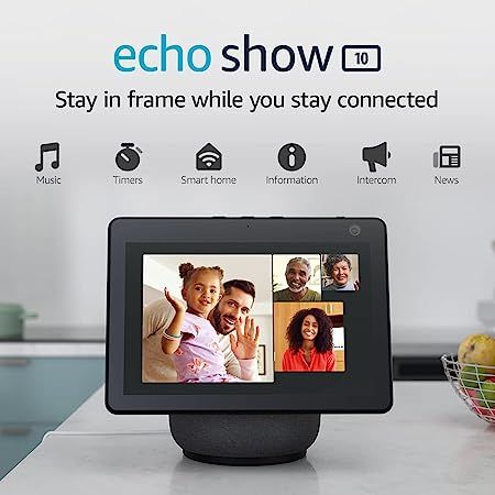 Echo Show 10 (3rd Gen) | HD smart display with motion and Alexa | Charcoal | Amazon (US)