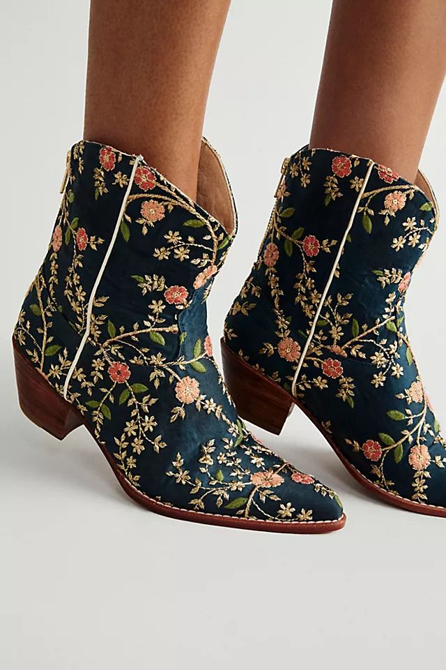 Eloise Embroidered Ankle Boots | Free People (Global - UK&FR Excluded)