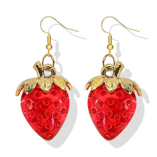 Strawberry Earrings for Women Red Strawberry Earrings Sweet Resin Pink Candy Earings Fun Fruit Earings Jewelry for Women | Amazon (US)