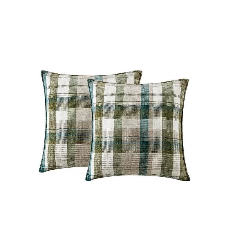 Lacourte Harra Green Plaid 2 Pack 20" X 20" Decorative Pillows - Walmart.com | Walmart (US)