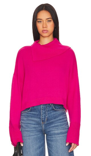 Lily Split Turtleneck Sweater in Fuchsia Purple | Revolve Clothing (Global)