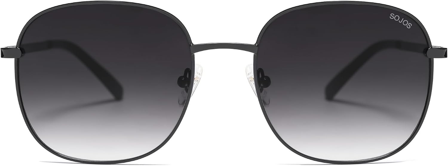 SOJOS Classic Trendy Square Sunglasses for Women Men Cute Big Frame Gold Shades SJ1137 | Amazon (US)