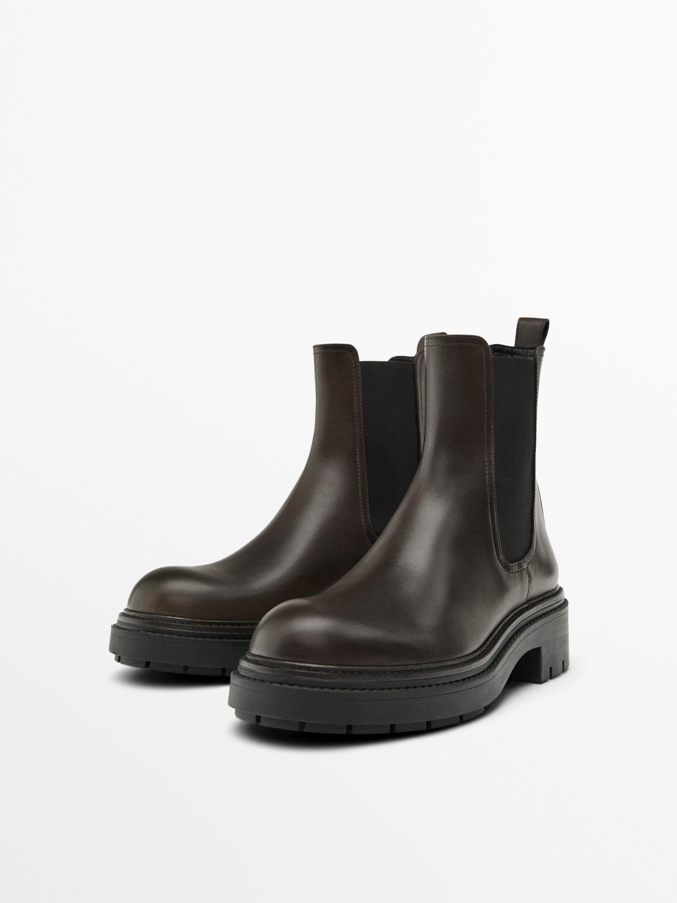 Chelsea-Boots aus Leder | Massimo Dutti DE