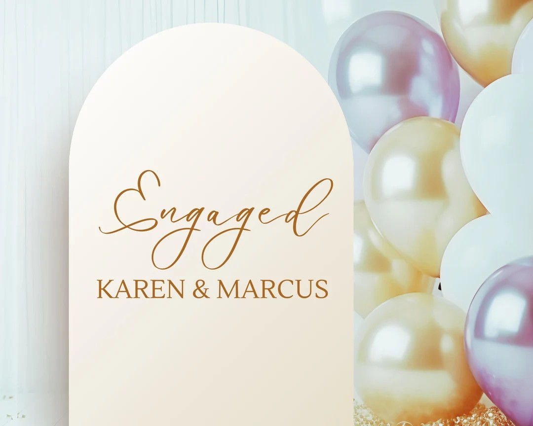 Custom Engagement Party Vinyl Decal: Bridal Shower Sign Decor - Etsy | Etsy (US)