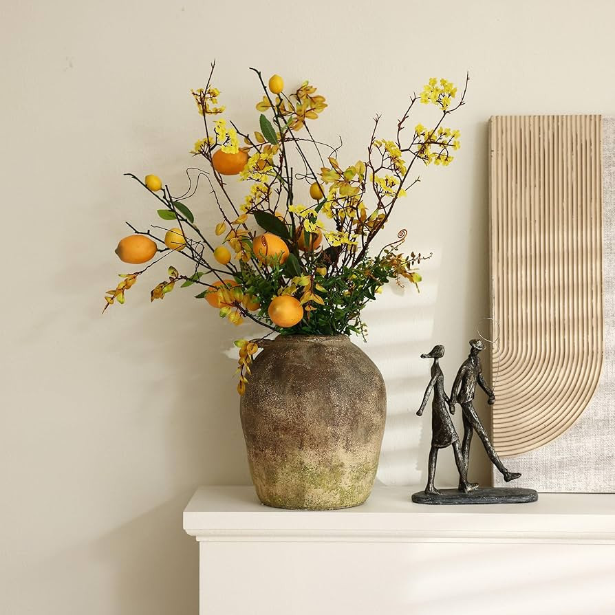 LuxenHome Rustic Flower Vase,Farmhouse Decorative Vase for Shelf Decor Dining Table Room Decor,Gi... | Amazon (US)