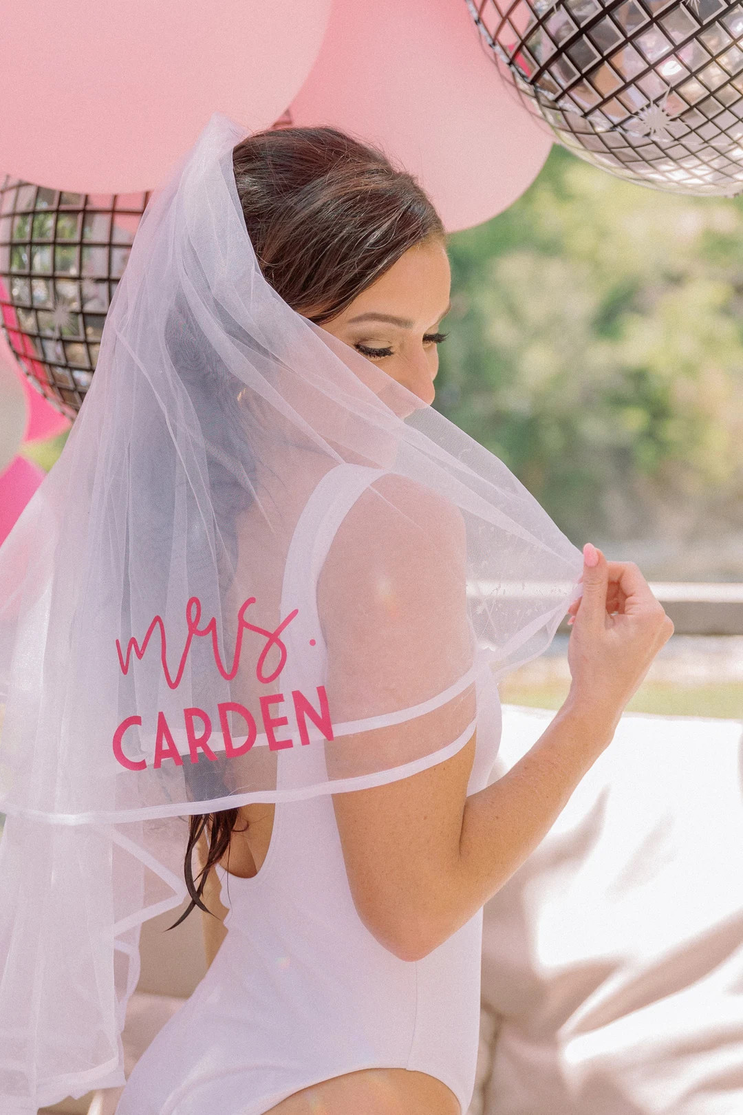 Custom Last Name Veil // Bachelorette Trip Bridal Shower - Etsy | Etsy (US)