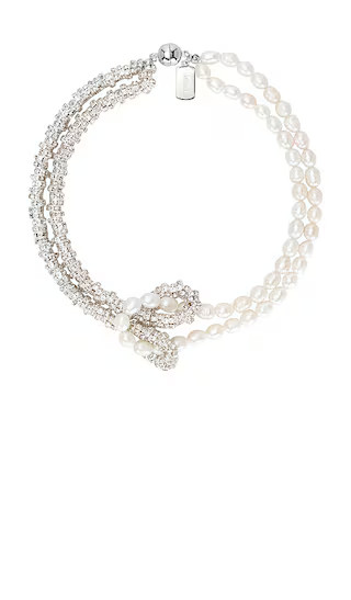Minetta Necklace in Silver & Pearl | Revolve Clothing (Global)
