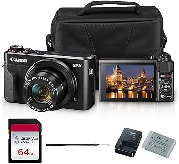 Canon PowerShot G7 X Mark II Digital Camera (Black) 20.1MP 1-Inch CMOS Sensor, DIGIC 7, 4.2X Opti... | Amazon (US)
