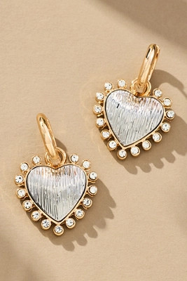 Mixed Metal Charm Heart Earrings | Anthropologie (US)