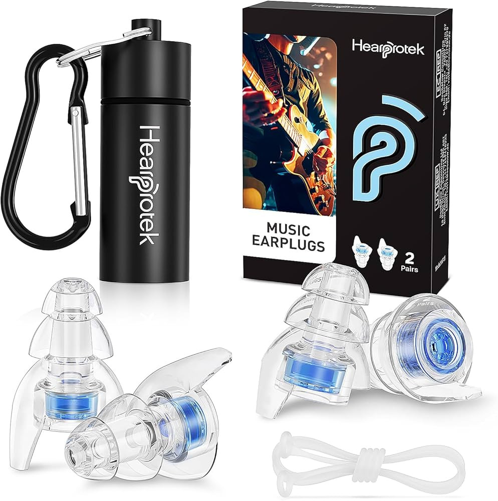 Hearprotek Concert Ear Plugs, 2Pairs Reusable high Fidelity Musician Ear Plugs for Concerts Loud ... | Amazon (US)