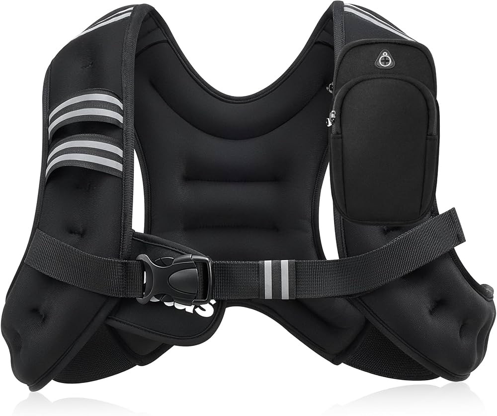 ZELUS Weighted Vest, 6lb/8lb/12lb/16lb/20lb/25lb/30lb Weight Vest with Reflective Stripe for Work... | Amazon (US)