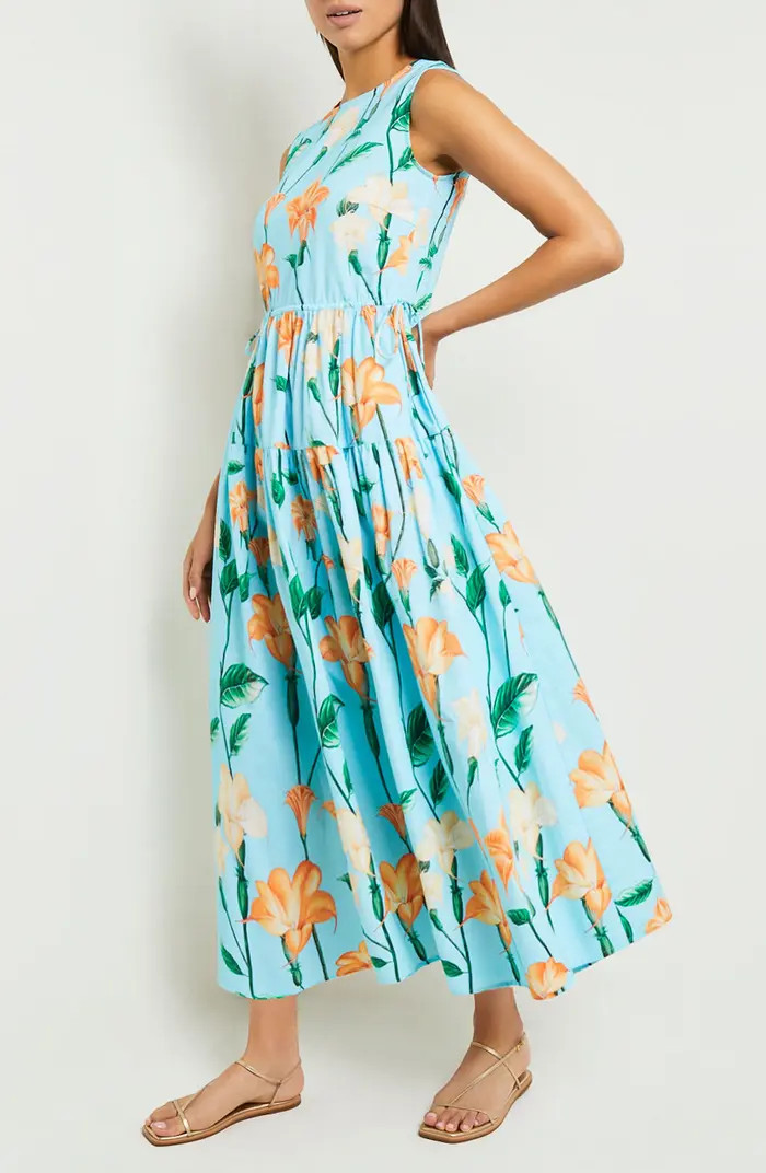 Misook Floral Sleeveless Print Sundress | Nordstrom | Nordstrom