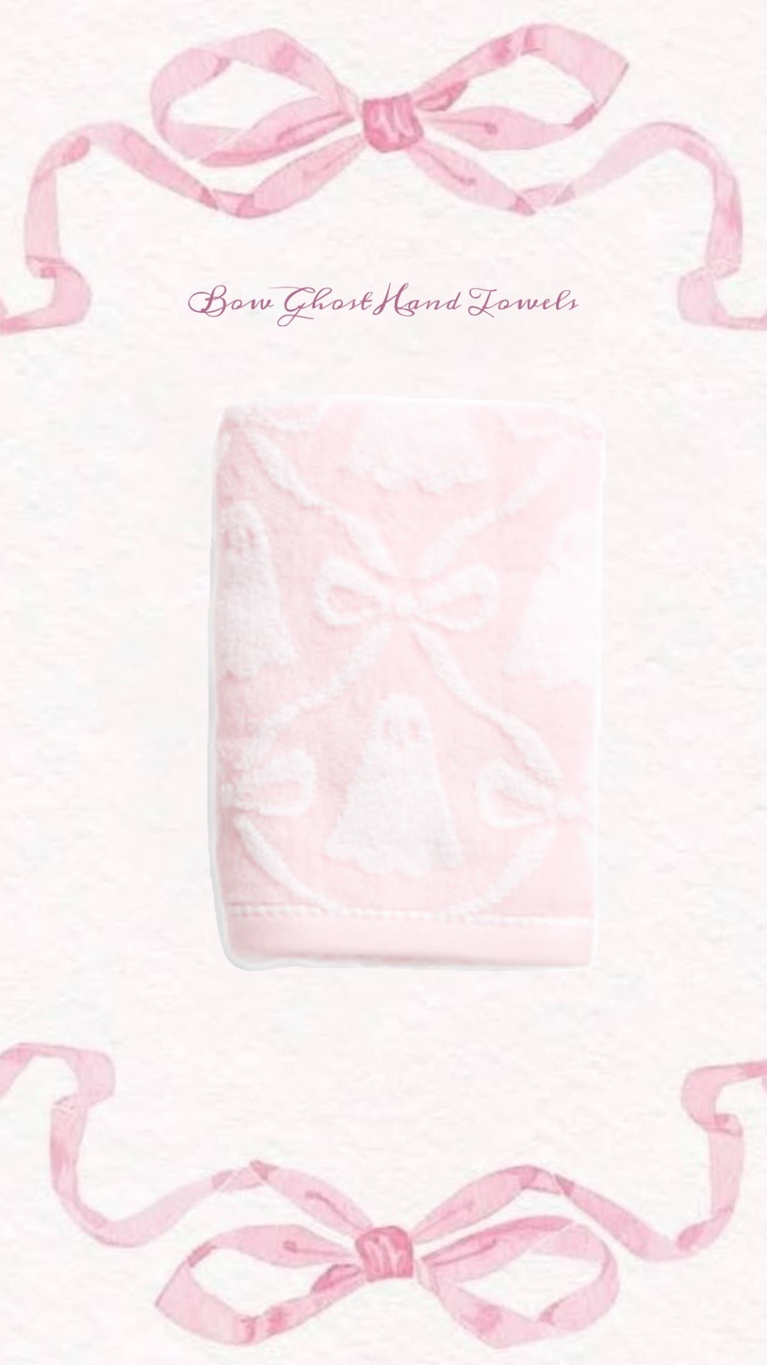 Pink ghost bow hand towels 🎀 

#LTKHome #LTKFindsUnder50