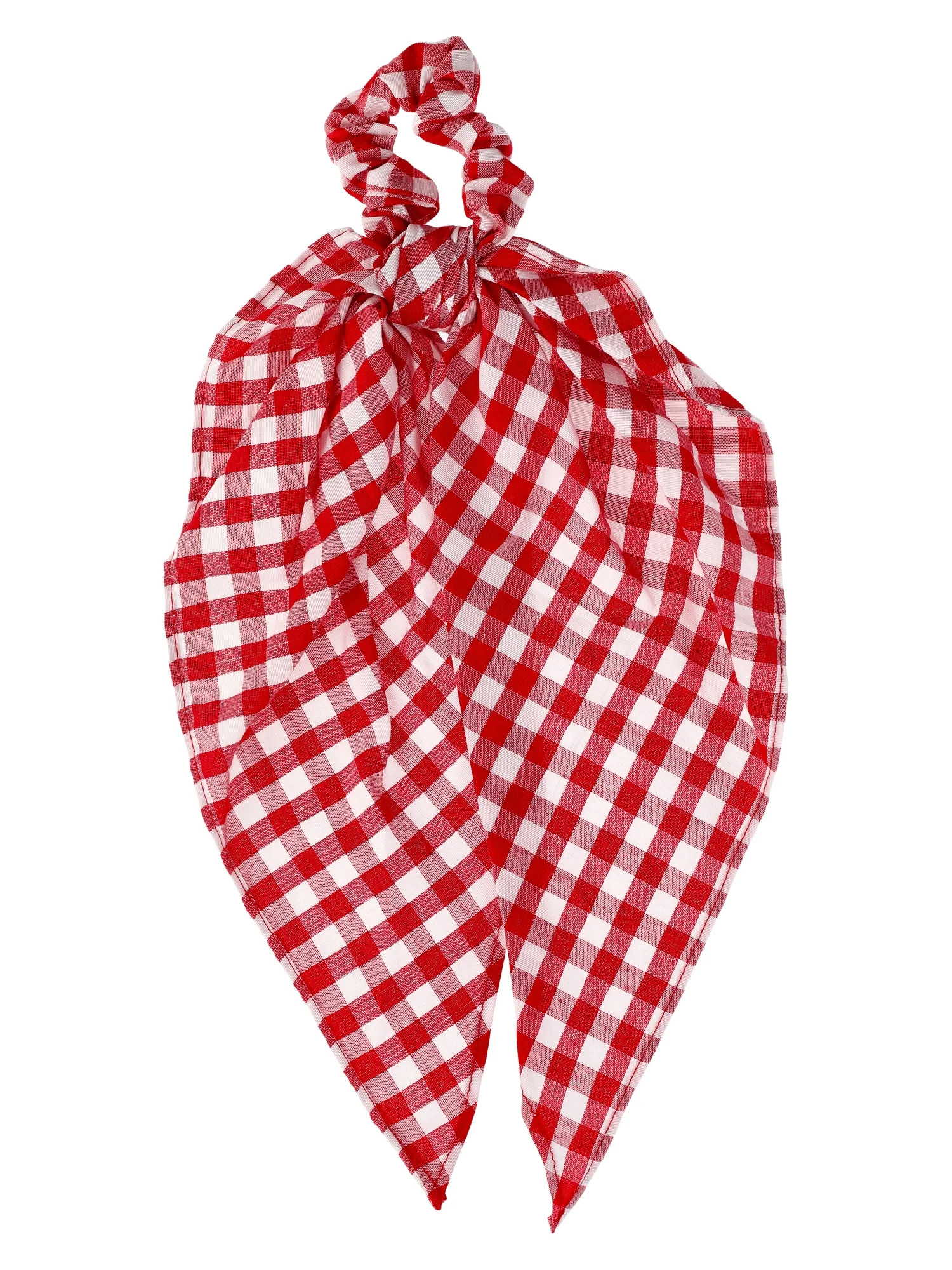 Time and Tru Women's Gingham Hair Tie with Tails, Red | Walmart (US)