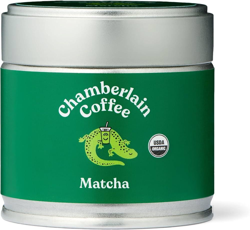 Chamberlain Coffee 100% Organic Matcha Japanese Green Tea Powder, Vegan, Gluten-Free 1oz tin | Amazon (US)