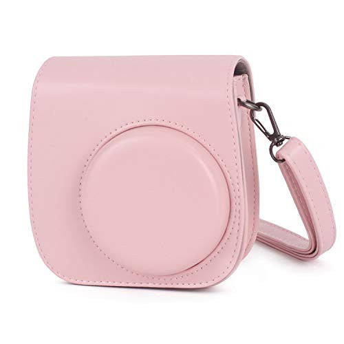 Phetium Instant Camera Case Compatible with Instax Mini 11/12,PU Leather Bag with Pocket and Adjustable Shoulder Strap (Blush Pink) | Amazon (US)