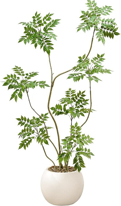 Artificial Mahonia Fortunei Tree 6ft,Tall Fake Plant Artificial Sumac Tree, Faux Plants Indoor Fa... | Amazon (US)