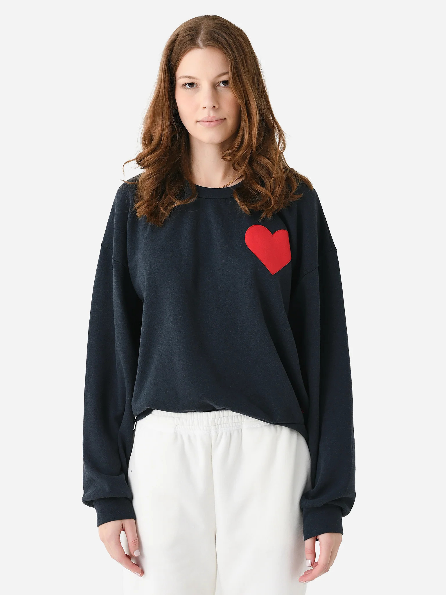 Aviator Nation Women's Heart Stitch Crew Sweatshirt | Saint Bernard