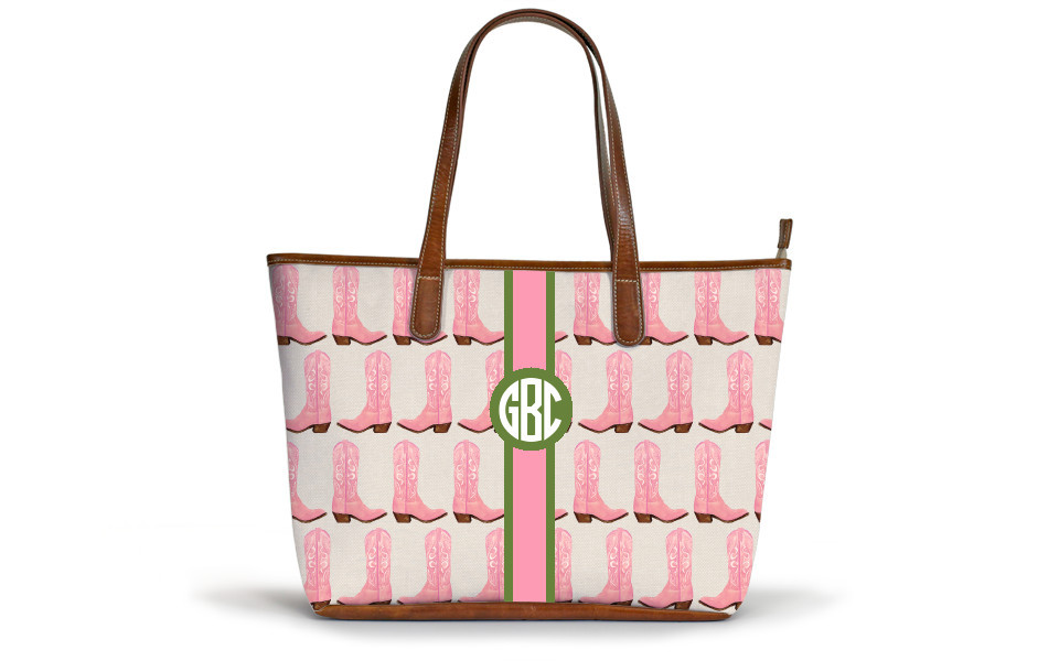 Savannah Zippered Tote - Monogram Stripe | Barrington Gifts