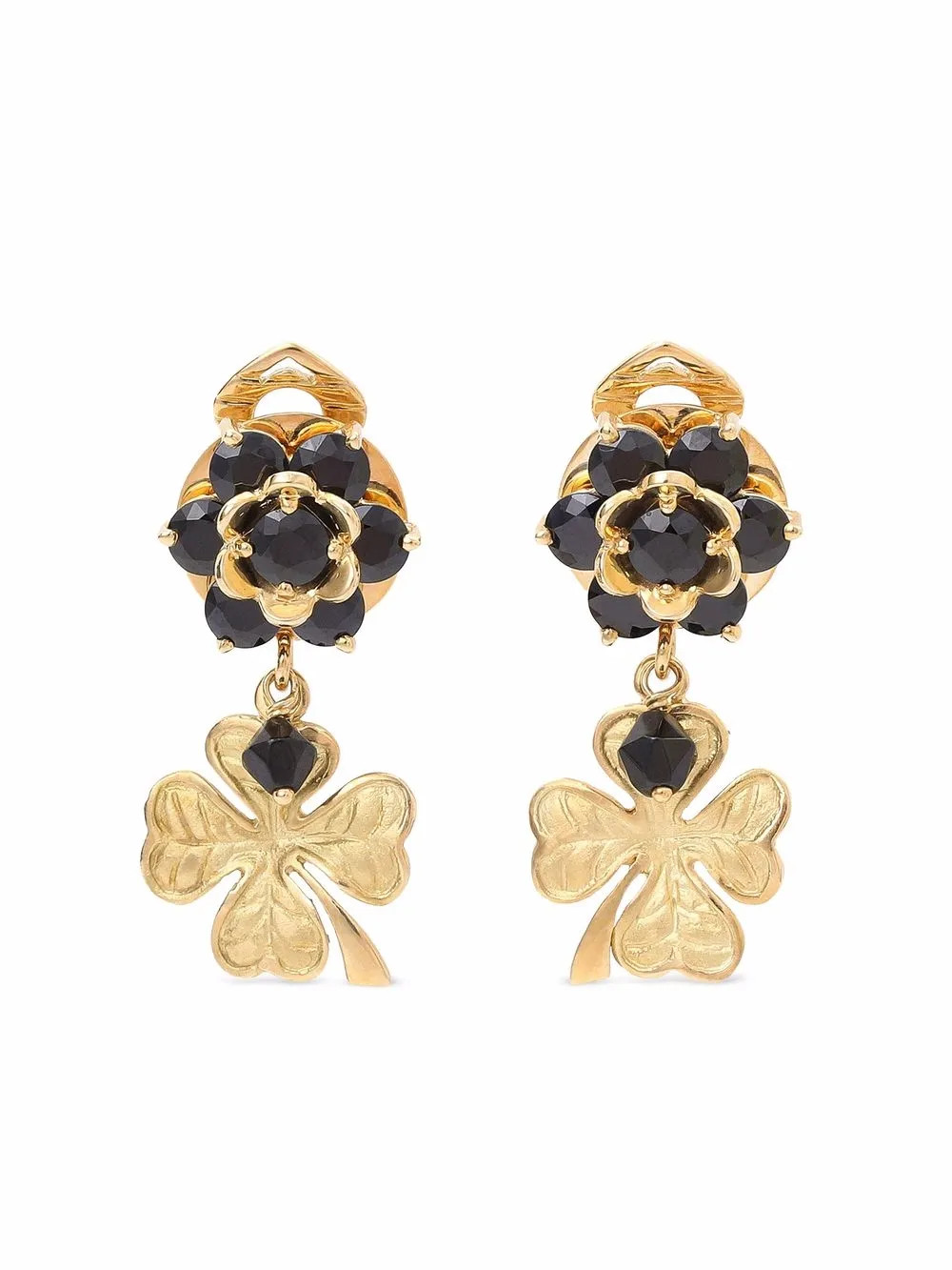Dolce & Gabbana 18kt Yellow Gold Good Luck Sapphire Drop Earrings - Farfetch | Farfetch Global