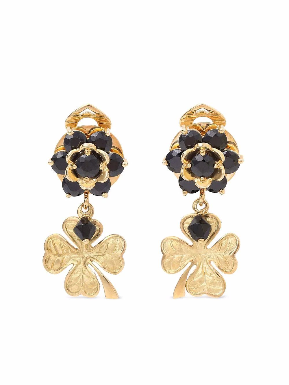 Dolce & Gabbana 18kt Yellow Gold Good Luck Sapphire Drop Earrings - Farfetch | Farfetch Global