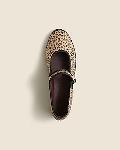 Flabelus X J.Crew Mary Jane espadrille flats in leopard print | J. Crew US