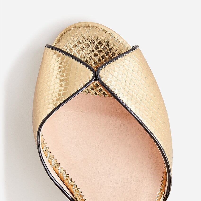 Rylie peep-toe heels in snake-embossed Italian leather | J. Crew US