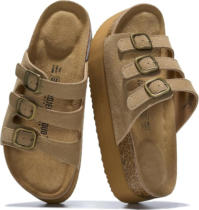 Project Cloud 100% Genuine Leather Platform Sandals Women Footwear - Comfortable Womens Slides Me... | Amazon (US)