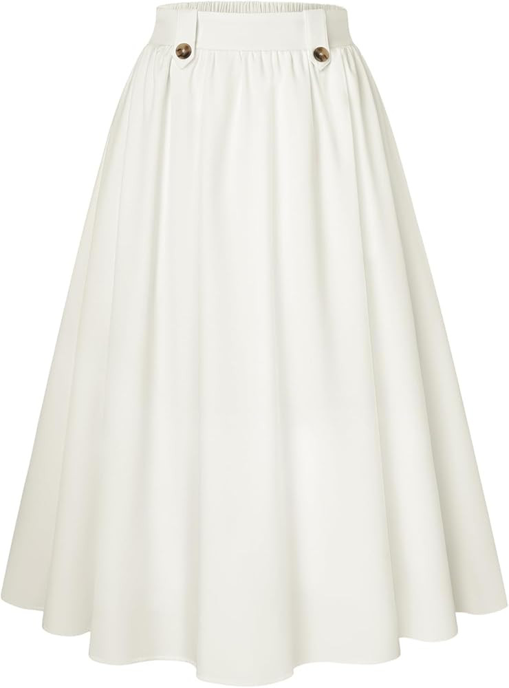 Belle Poque A Line Pleated Midi Skirt | Amazon (US)