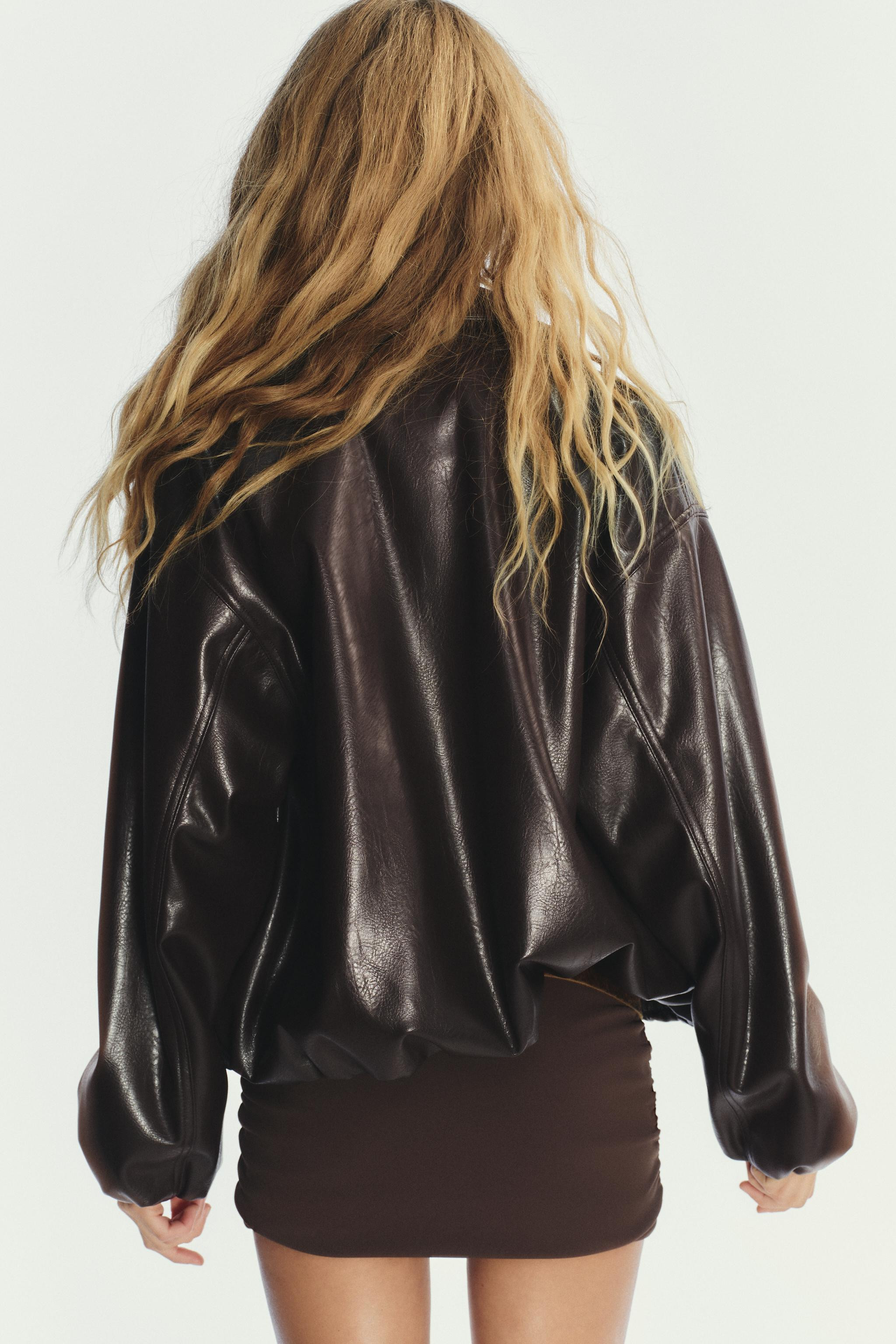 FAUX LEATHER BOMBER JACKET | Zara US