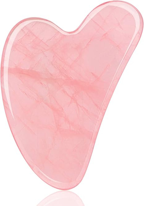 Gua Sha Facial Tool,Guasha Tool for Face,Facial and Body Massager,Natural Stones Rose Quartz,Scra... | Amazon (US)