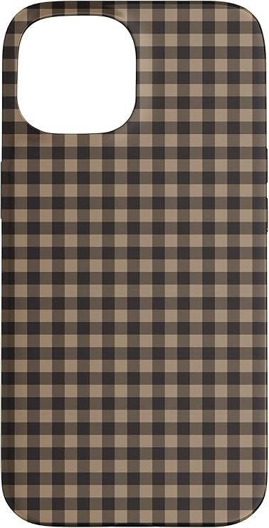 Mini Brown Gingham Check Pattern Case for iPhone 15 | Amazon (US)