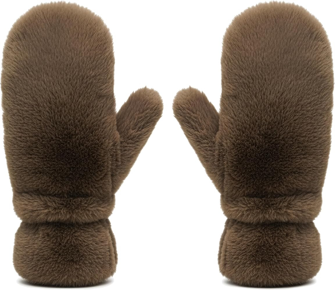 Funky Junque Fuzzy Mittens for Women Faux Fur Cold Weather Gloves Fleece Lined Cute Furry Fluffy ... | Amazon (US)