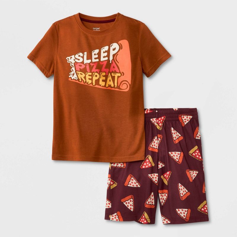 Boys' 2pc Pizza Short Sleeve Pajama Set - Cat & Jack™ Orange | Target