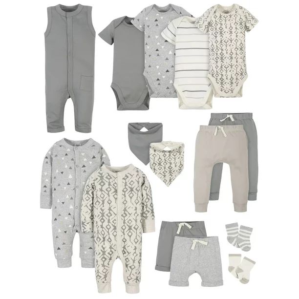 Modern Moments by Gerber Baby Boy Baby Shower Layette Gift Set, 15-Piece | Walmart (US)