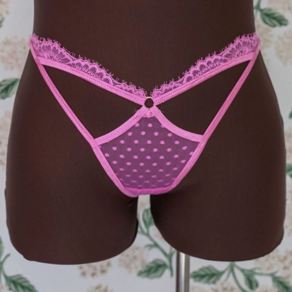 Lacy Cutout Thong - Orchid | Mentionables