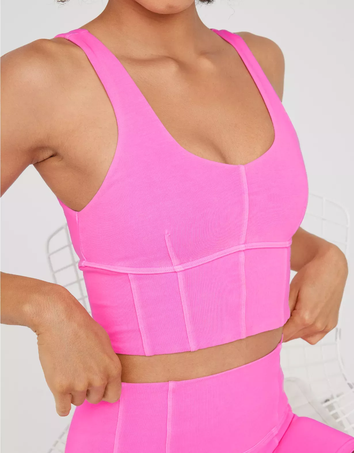 OFFLINE By Aerie Goals Ribbed Corset Sports Bra