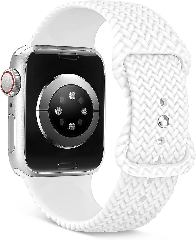 OHOTLOVE Silicone Braided Bands Compatible with Apple Watch Band 38mm 40mm 41mm 42mm 44mm 45mm Wo... | Amazon (US)