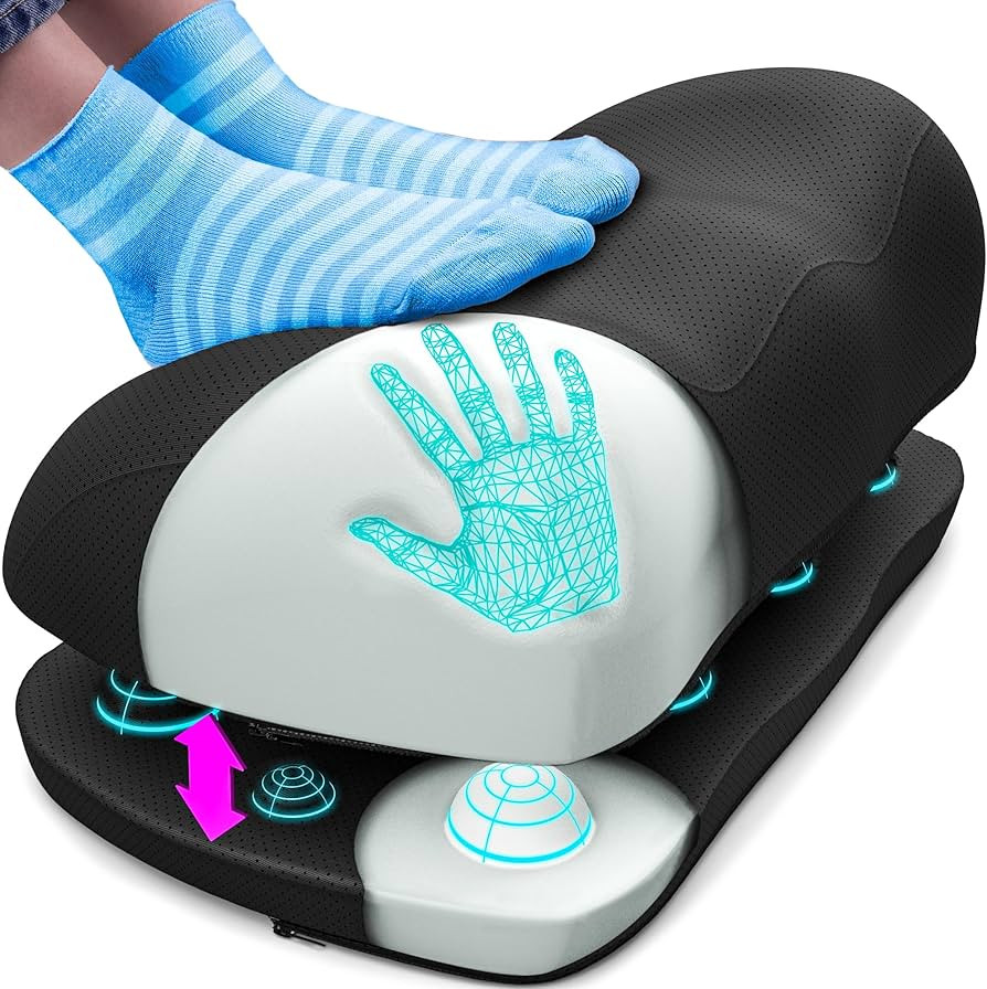 Everlasting Comfort Adjustable Cloud Foot Rest for Under Desk at Work with Pressure Point Nodes -... | Amazon (US)