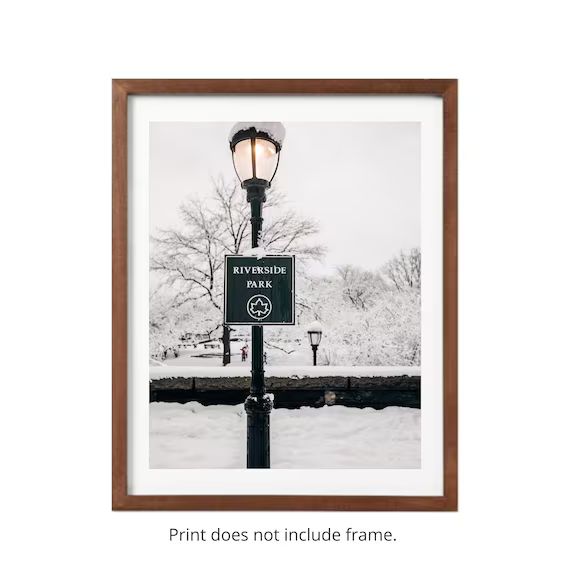 Riverside Park Lamp Post in the Snow | Etsy | Etsy (US)