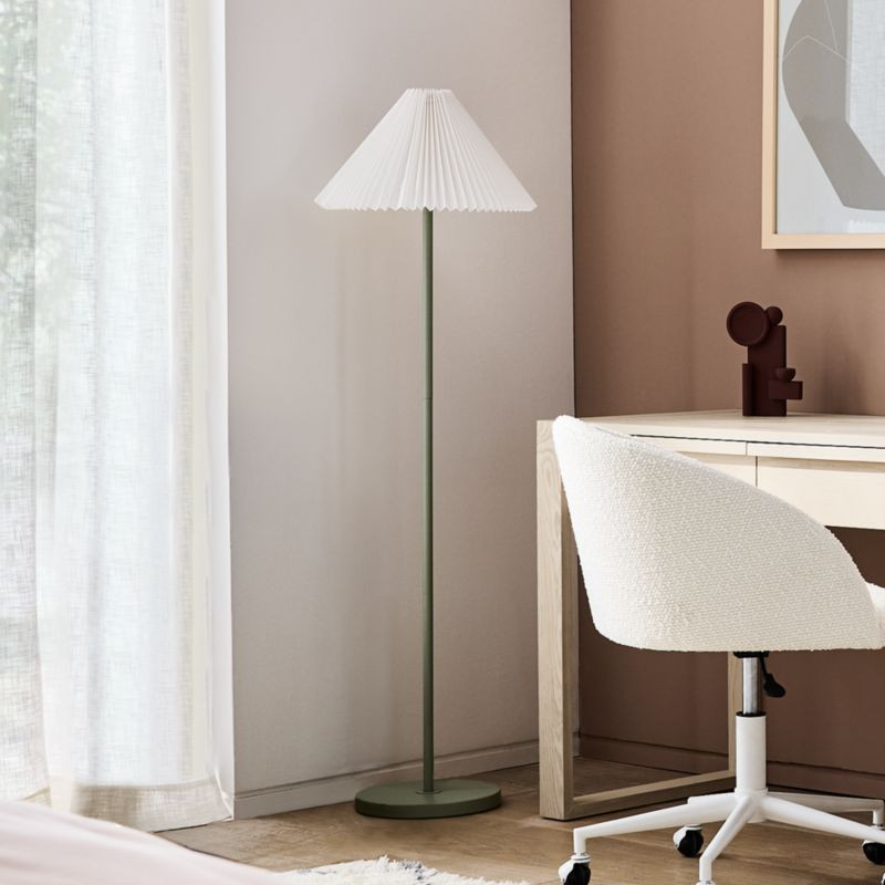 Flo Fluted Sage Green Kids Floor Lamp + Reviews | Crate & Kids | Crate & Barrel