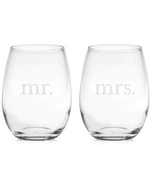 Mr. & Mrs. Stemless Wine Glasses, Set of 2 | Macys (US)