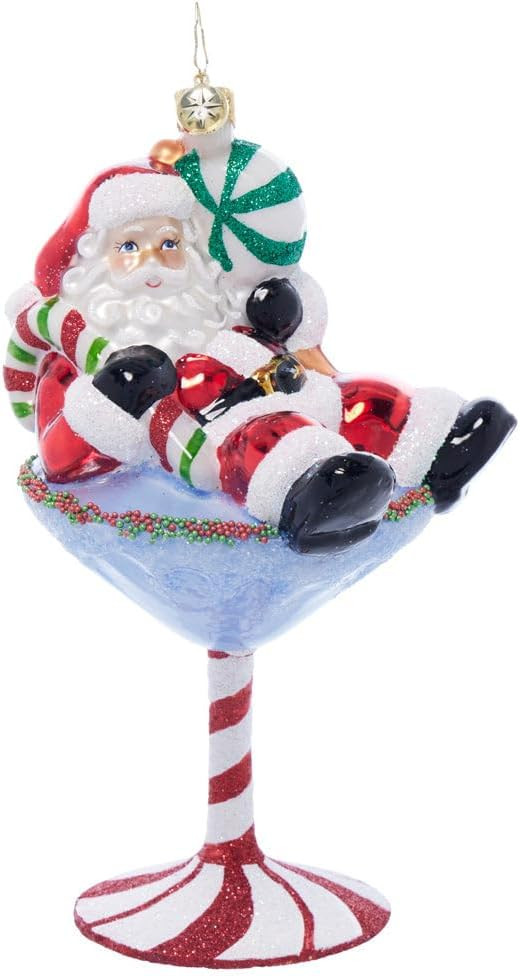 Christopher Radko Santa-tini Glass Ornament – Handcrafted European Blown Glass Santa in Martini... | Amazon (US)