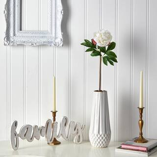 Nearly Natural 20 in. Artificial Peony Flower (Set of 3)-2380-S3-WH - The Home Depot | The Home Depot