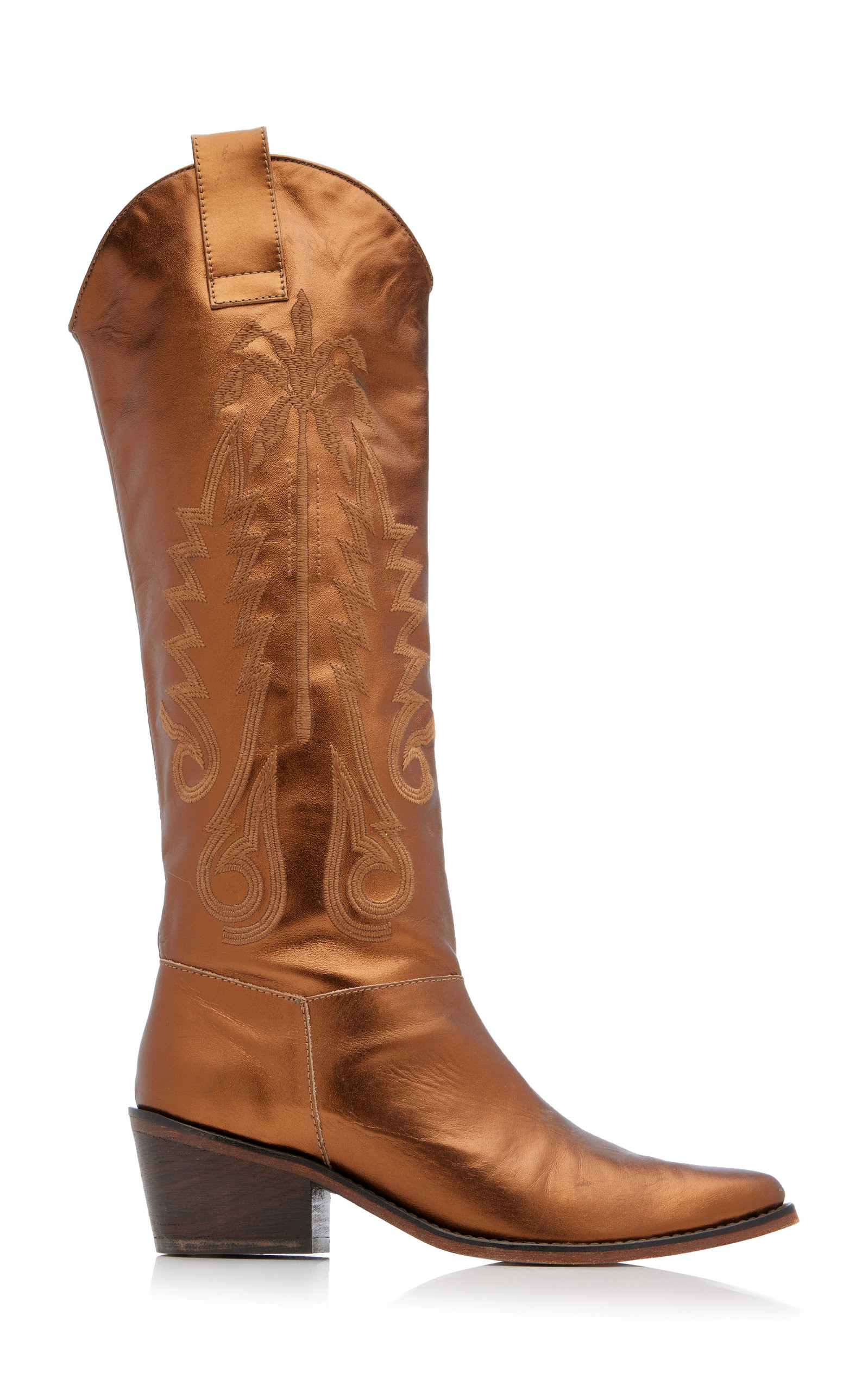 Johanna Ortiz - Women's Paradise Garden Metallic Leather Boots - Bronze - IT 39 - Moda Operandi | Moda Operandi (Global)