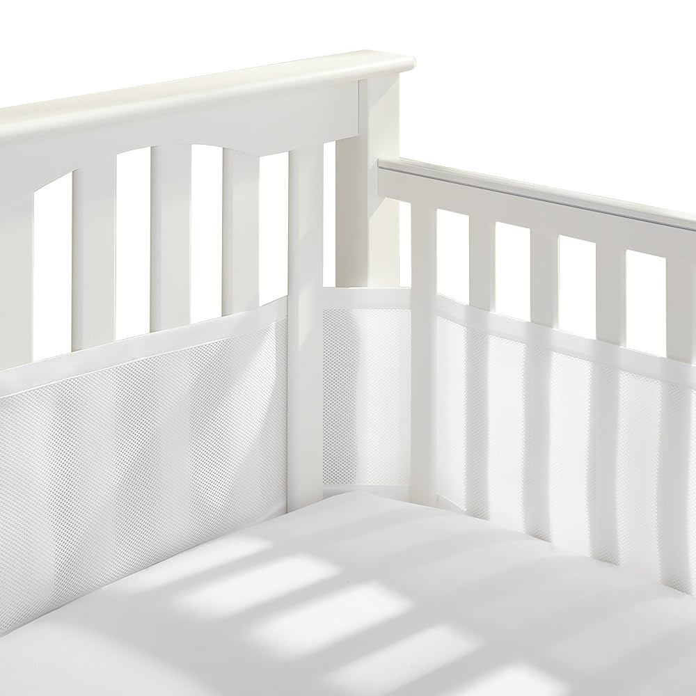 BreathableBaby Breathable Mesh Liner for Full-Size Cribs, Classic 3mm Mesh, White (Size 4FS Cover... | Amazon (US)