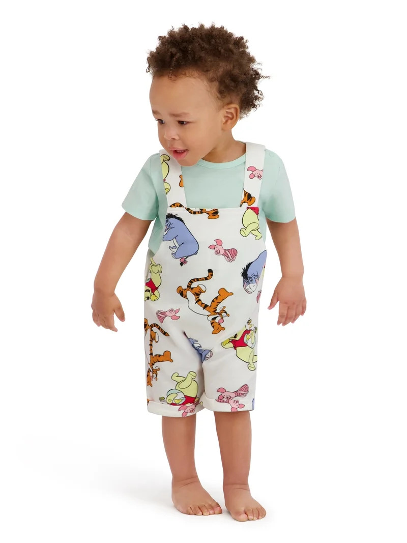 Winnie The Pooh Baby Boy 2 Piece Shortall Set, Sizes 0-24 Months | Walmart (US)